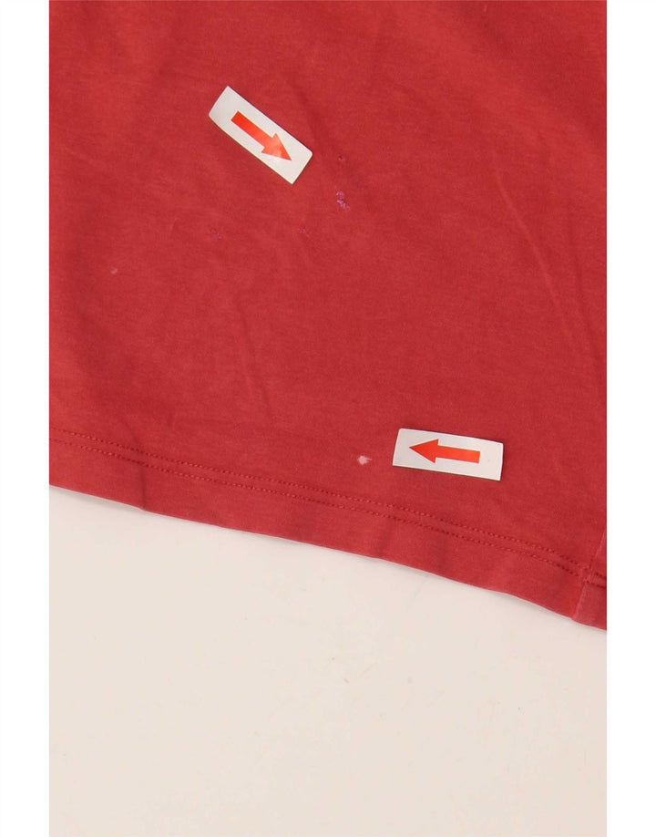 Max Mara Dame Weekend Ærmeløs Crop Top UK 14 Stor Rød Bomuld
