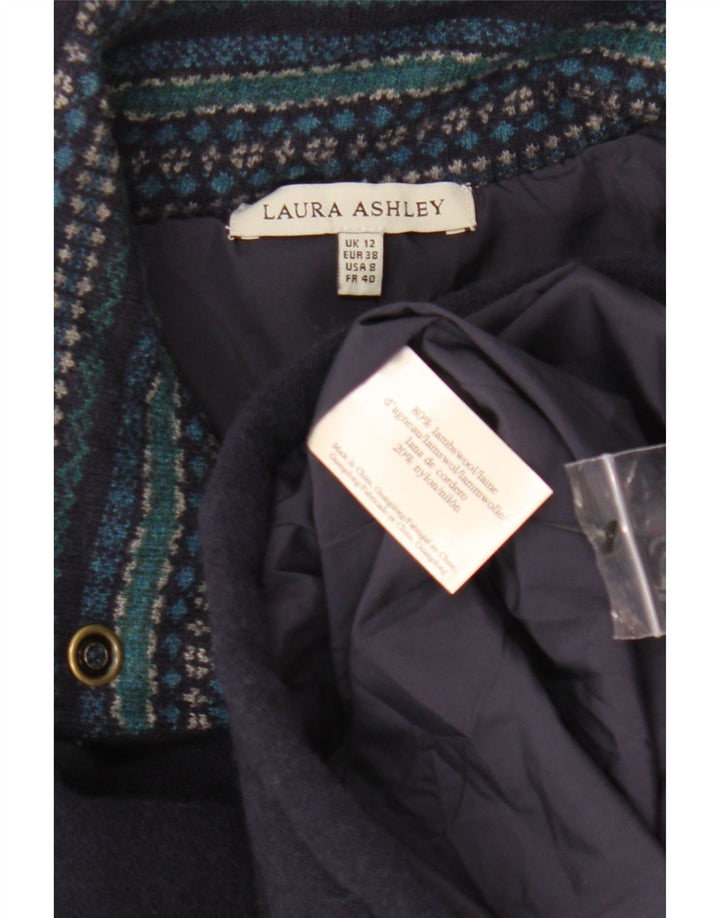 Laura Ashley Womens Bomber Jacket UK 12 Mellem marineblå lammeuld