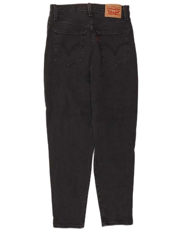 LEVI'S Dame Mom Jean Crop Højtaljede Jeans W26 L26 Grå Bomuld