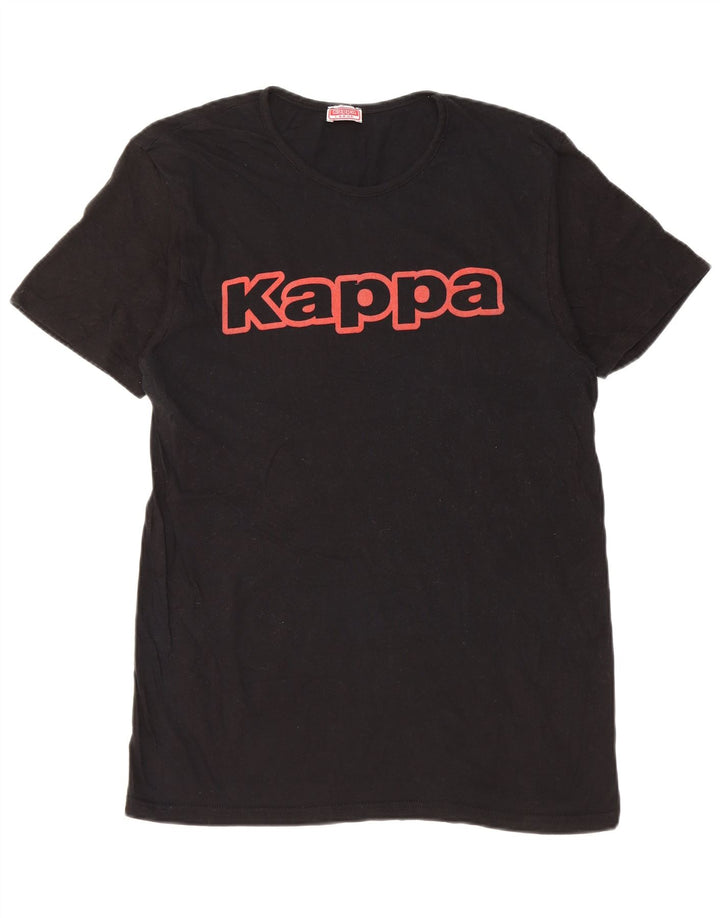 Kappa Herre Grafisk T-Shirt Top Stor Sort