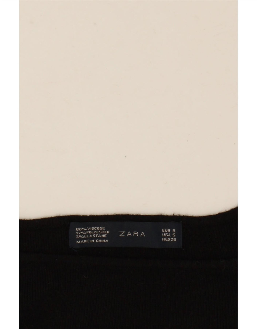 Zara Womens Crop Top Langærmet UK 10 Small Black Viscose