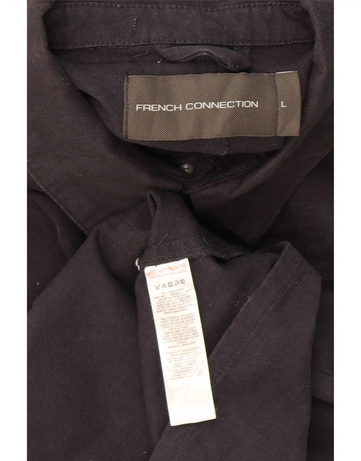 French Connection Herre Utility Jacket UK 40 Large Black Cotton