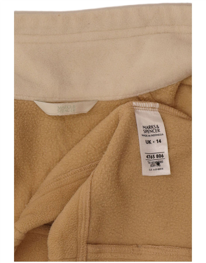 Marks & Spencer Fleecejakke til kvinder UK 14 Stor Beige Polyester