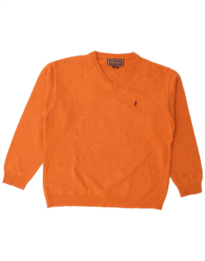 Marlboro Classics Herre V-hals sweater XL Orange Uld