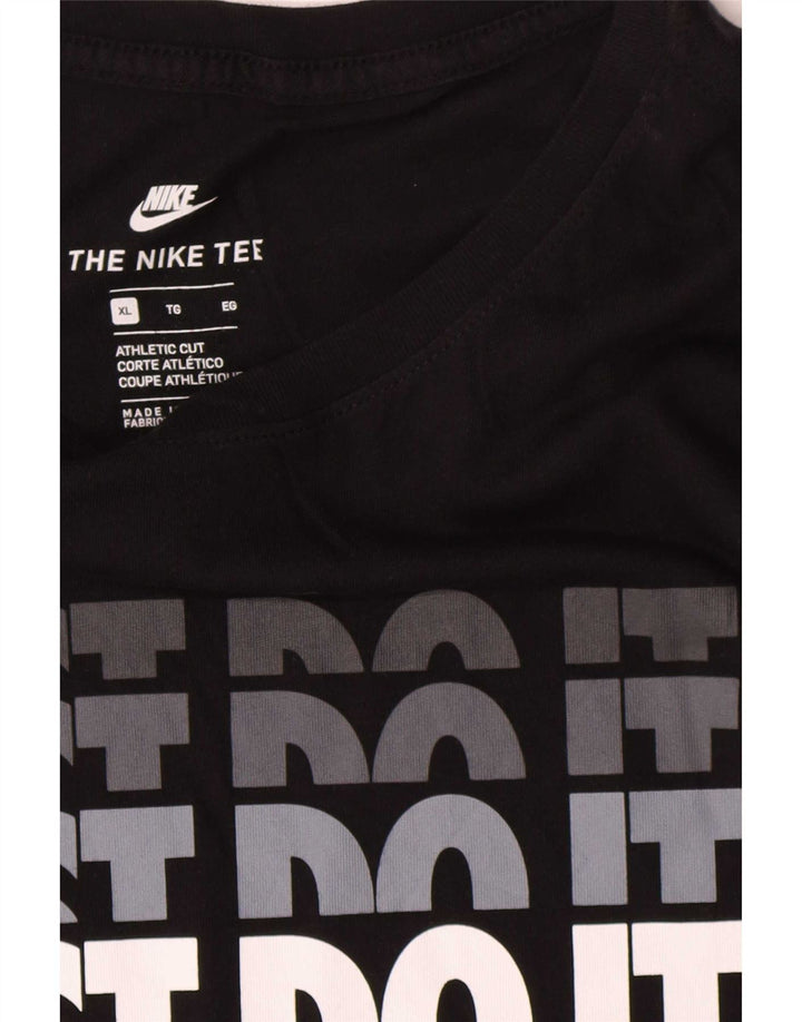Nike grafisk T-shirt top til mænd XL sort bomuld