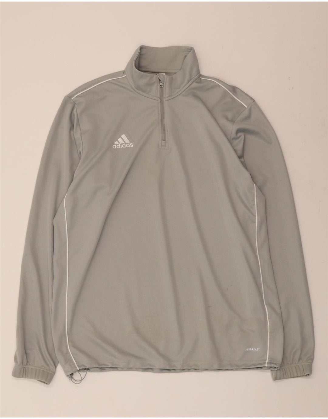 ADIDAS Herre Aeroready Zip Neck Pullover Træningsdragt Top XL Grå Polyester