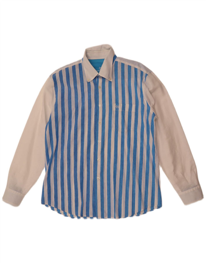 Caporiccio herreskjorte XL blå stribet hør