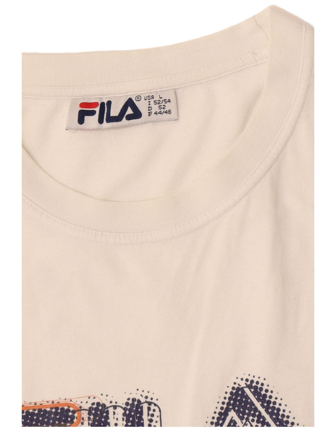 Fila Herre Grafisk T-Shirt Top Stor Hvid