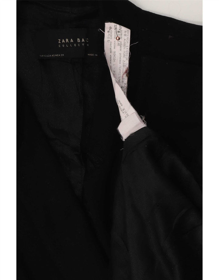 Zara Dame Overfrakke UK 6 XS Sort Polyester