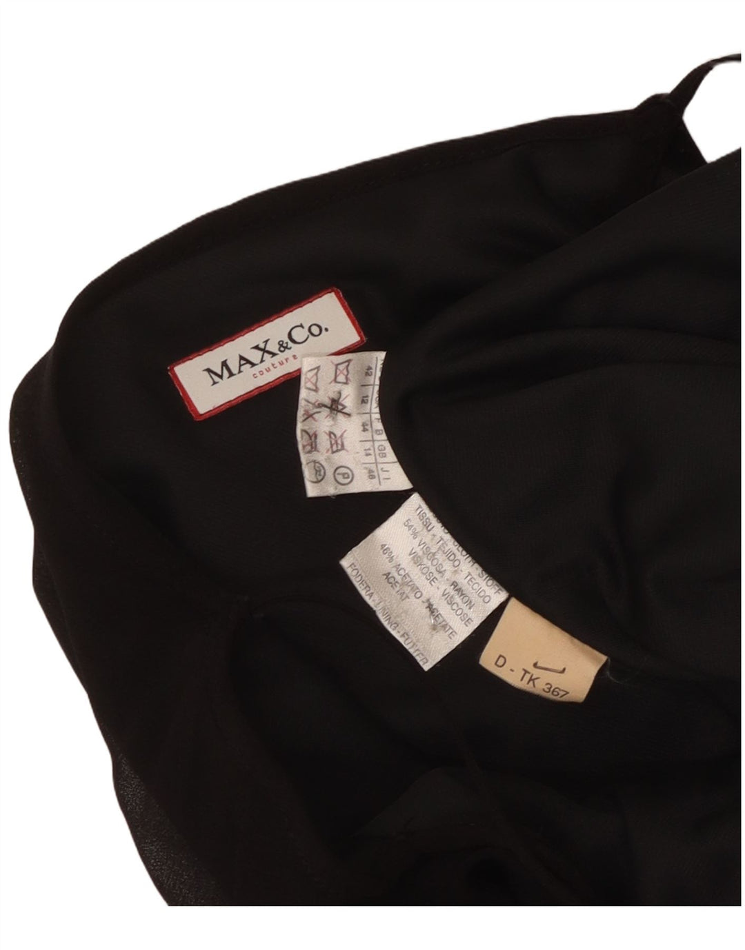 Max & Co. Dame Maxi Slip Dress UK 14 Medium Black Viscose