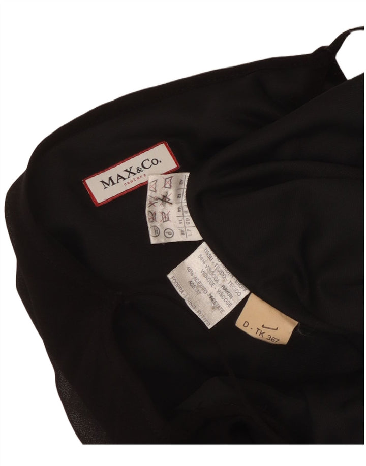 Max & Co. Dame Maxi Slip Dress UK 14 Medium Black Viscose