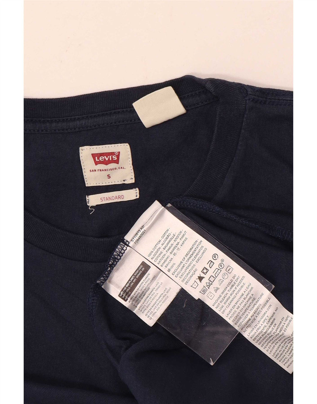 Levi's Herre Standard Fit Top Langærmet Lille Marineblå Bomuld