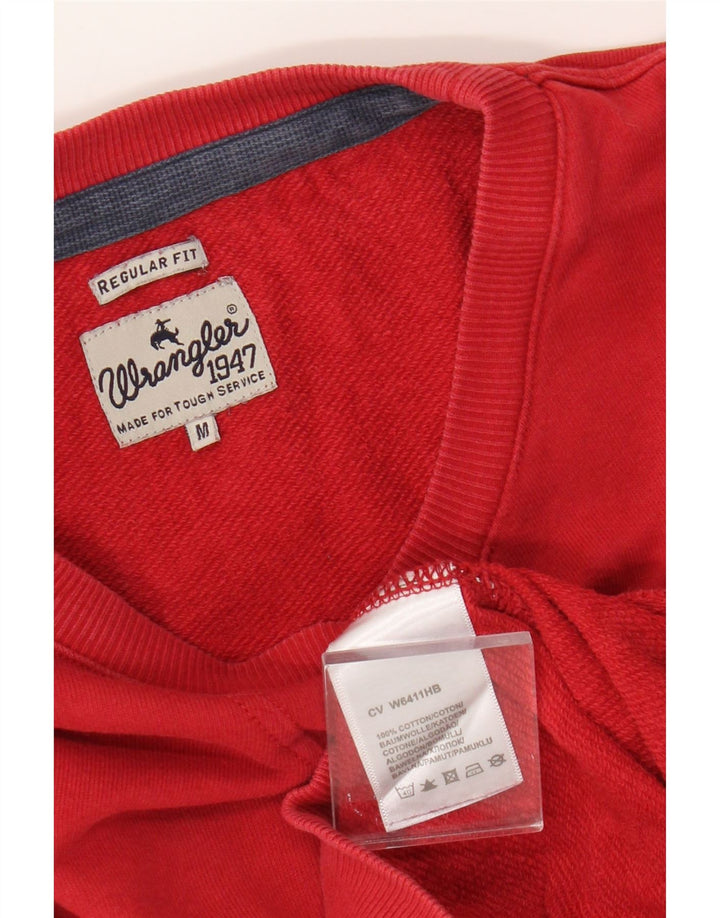 Wrangler Herre Regular Fit Sweatshirt Jumper Medium Rød Bomuld