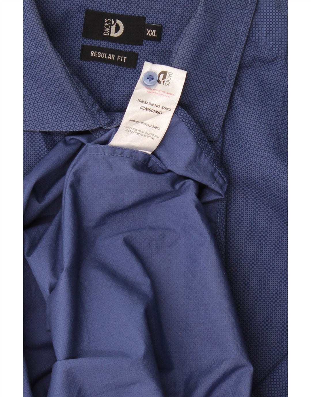Dacks herre Regular Fit skjorte 2XL marineblå geometrisk bomuld