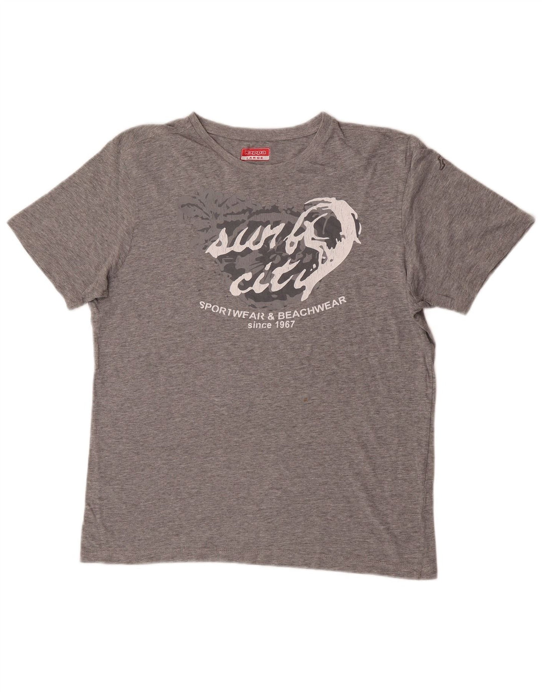 Kappa Herre Grafisk T-Shirt Top Stor Grå