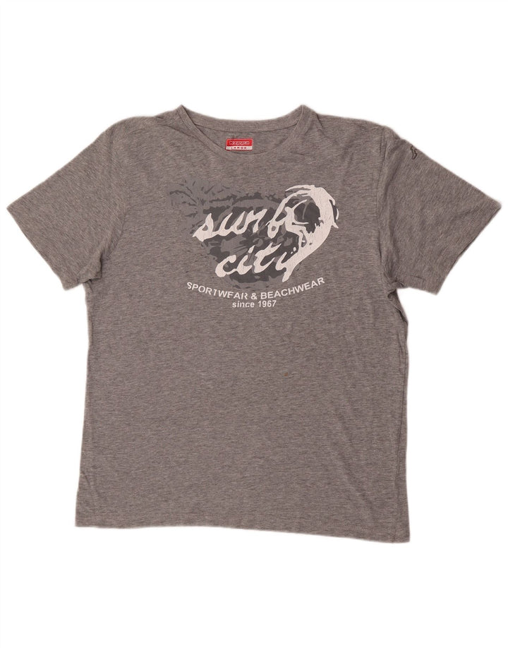 Kappa Herre Grafisk T-Shirt Top Stor Grå