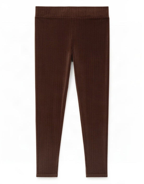 Marks & Spencer Velour Leggings til kvinder UK 16 Stor brun polyester
