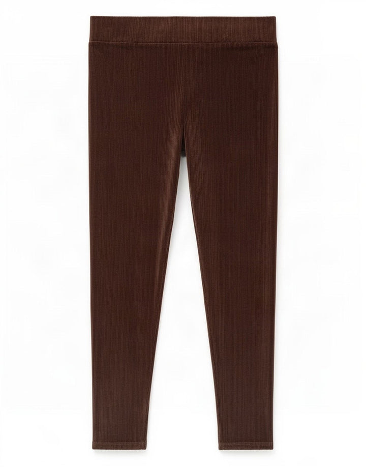 Marks & Spencer Velour Leggings til kvinder UK 16 Stor brun polyester