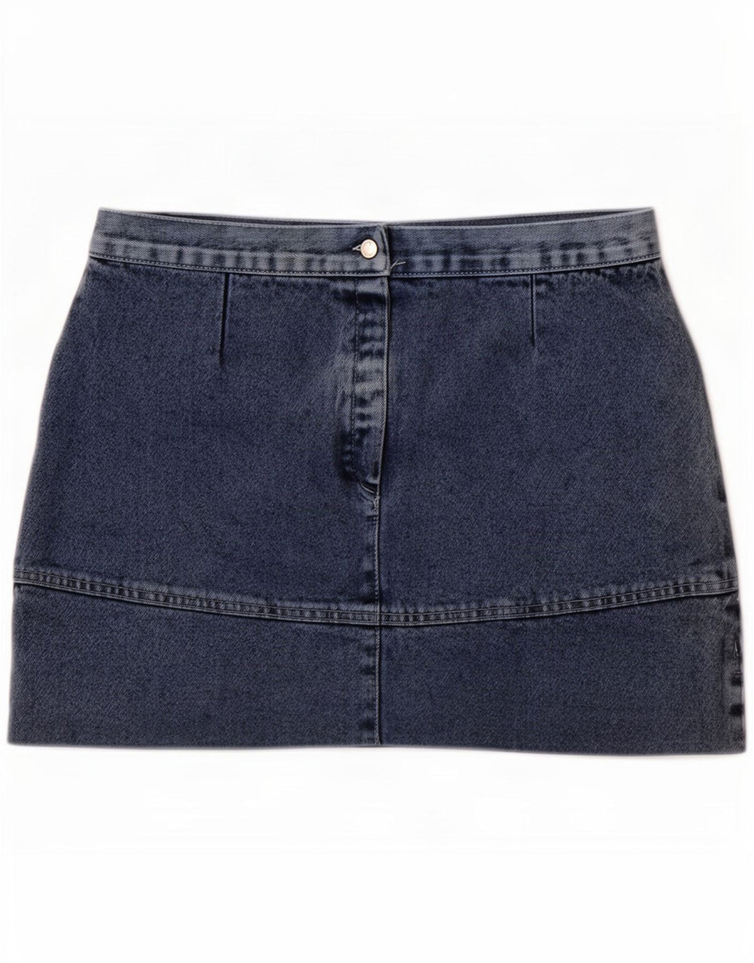 Vintage Dame Mini Denim Nederdel IT 44 Medium W30 Blå Bomuld