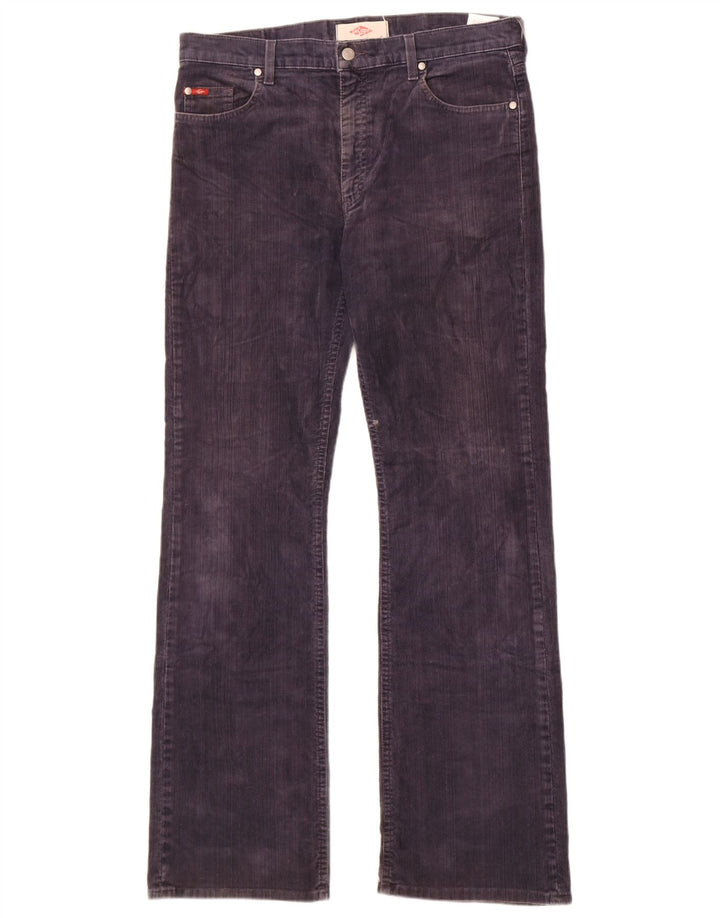 Lee Herre Cooper Bootcut fløjlsbukser W34 L33 Marineblå bomuld