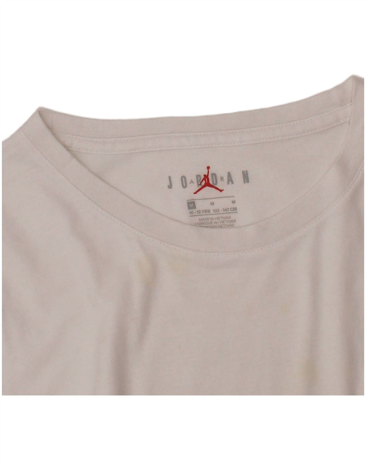 JORDAN Drenge Grafisk T-Shirt Top 10-11 år Medium Hvid