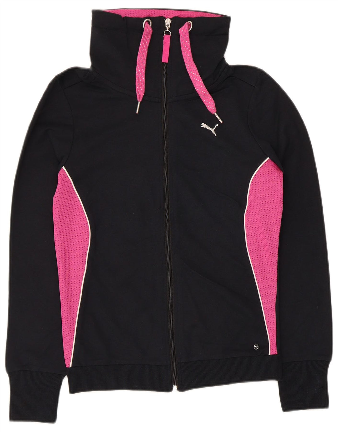 Puma træningsdragt topjakke til kvinder UK 8 Small Black Colourblock Bomuld