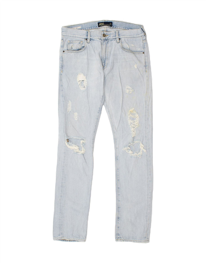 RIFLE Mens Distressed Slim Jeans W32 L33 Blue Cotton Vintage Rifle and Second-Hand Rifle from Messina Hembry 
