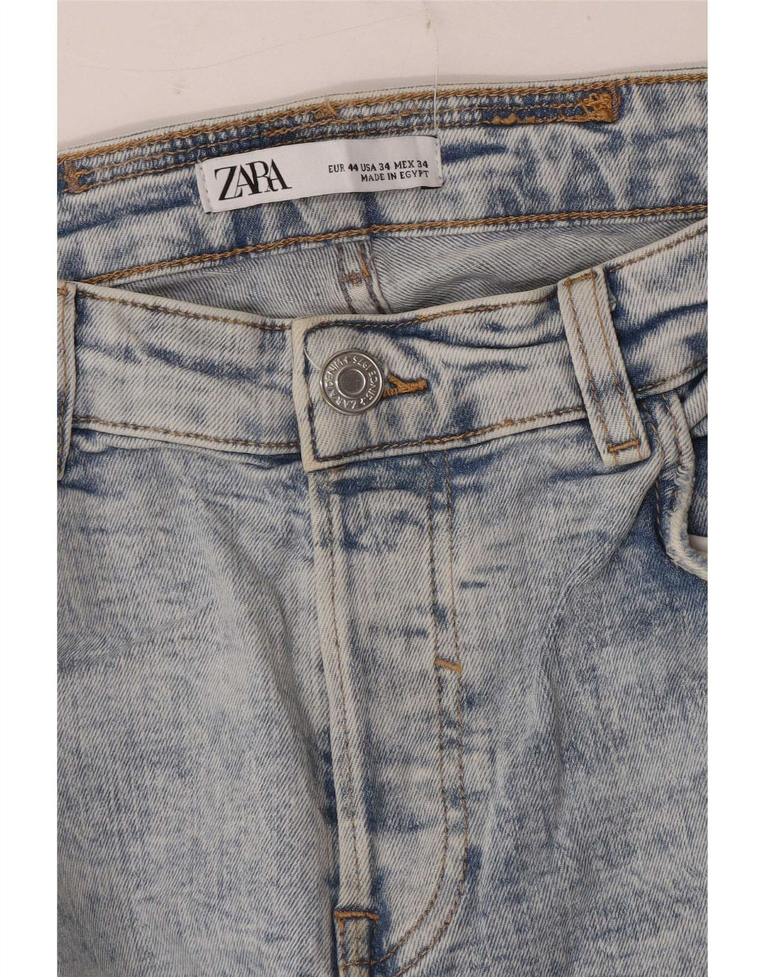 Zara Herre Distressed Slim Jeans EU 44 Large W34 L28 Blue