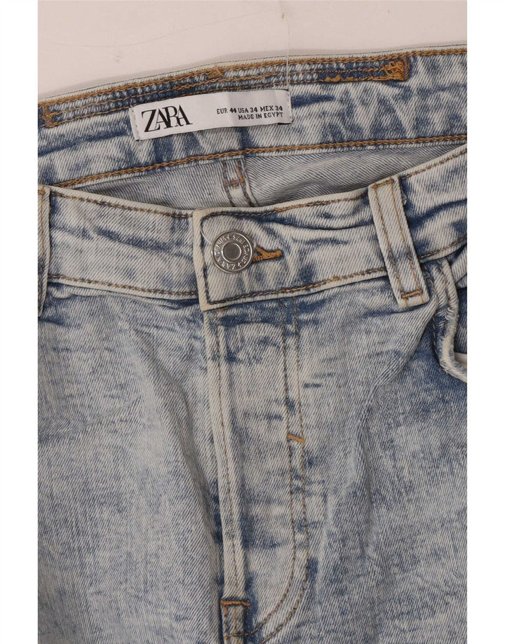 Zara Herre Distressed Slim Jeans EU 44 Large W34 L28 Blue