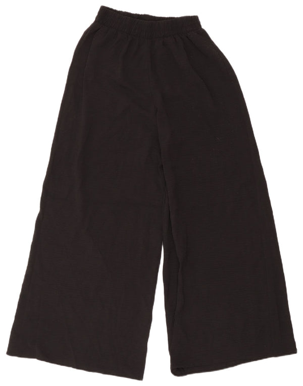 Zara kvinders brede ben Casual bukser Small W26 L28 sort polyester