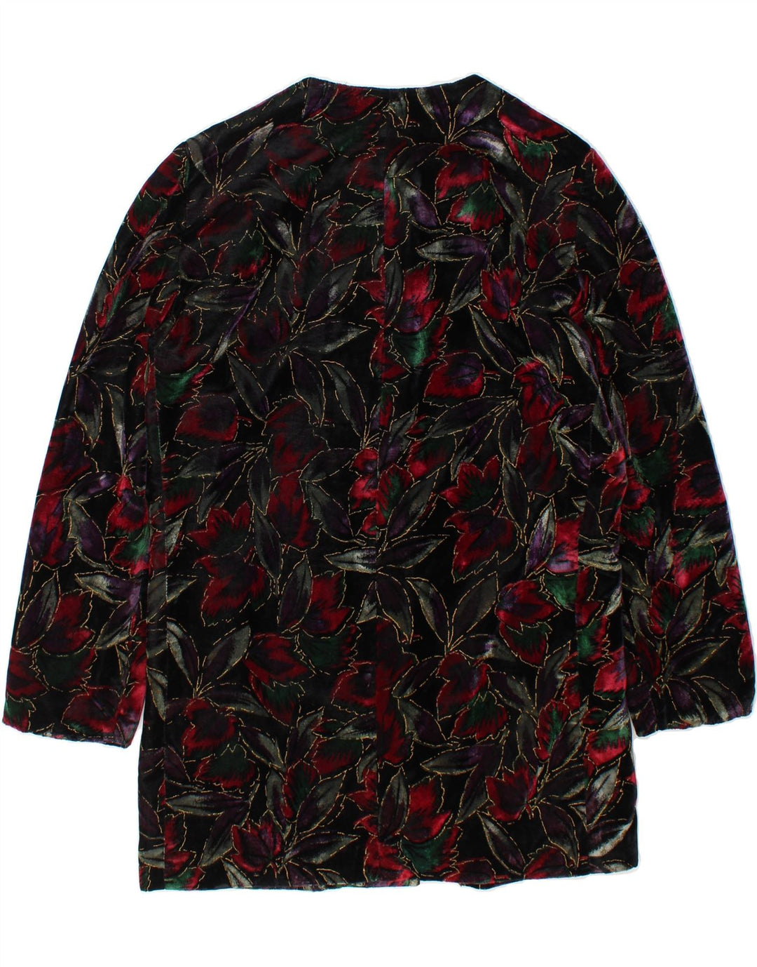 VINTAGE Womens Longline Blazer Jacket UK 14 Large Multicoloured Floral Vintage Vintage and Second-Hand Vintage from Messina Hembry 