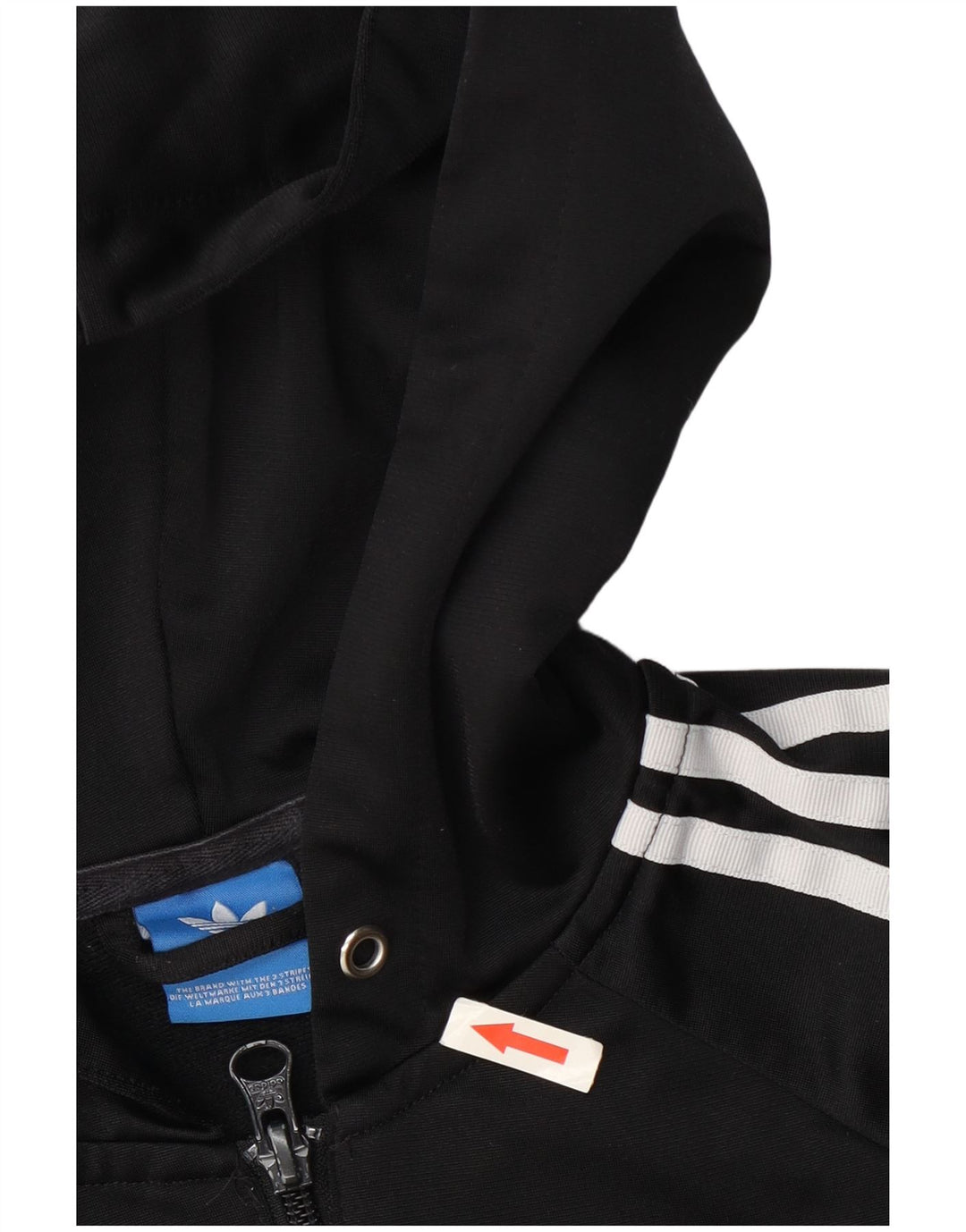 Adidas Dame Grafisk Hættetrøje Sweater UK 12 Medium Sort Polyester