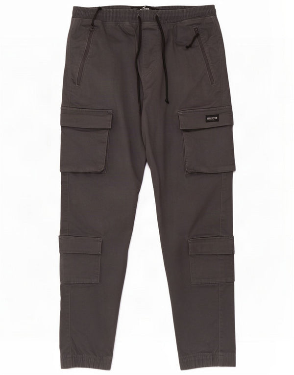 Hollister Mens Joggers Cargo Trousers Medium W32 L29 Grey Cotton