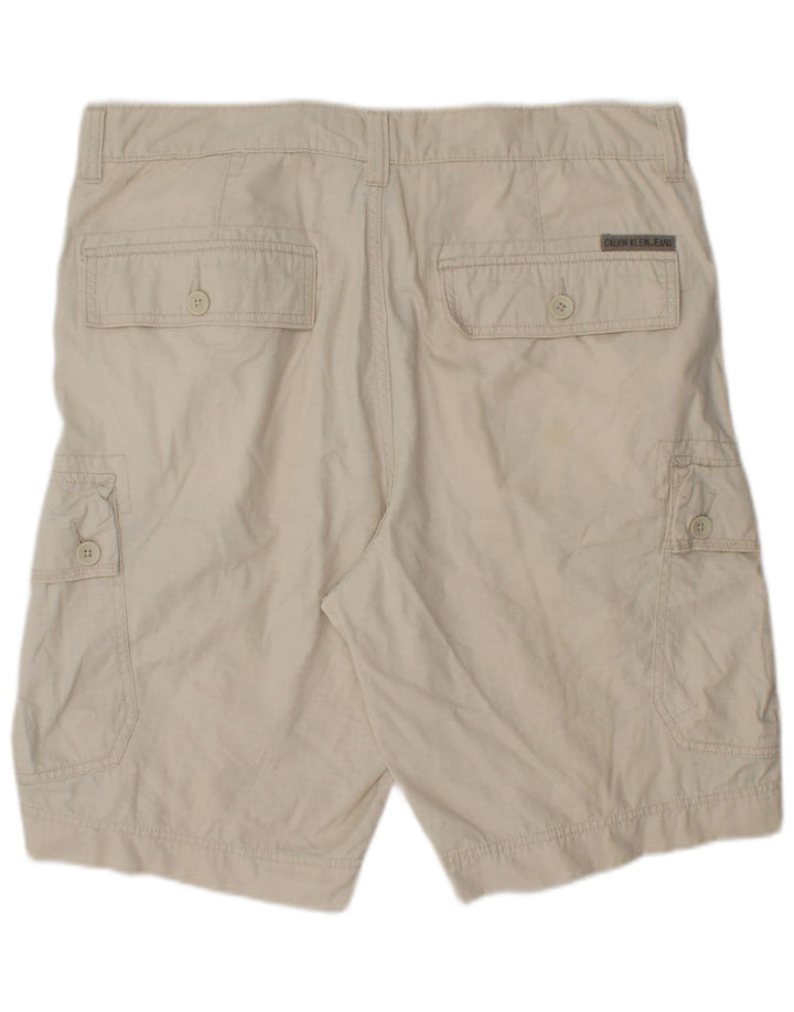 Calvin Klein Herre Cargo Shorts W34 Stor Beige Bomuld