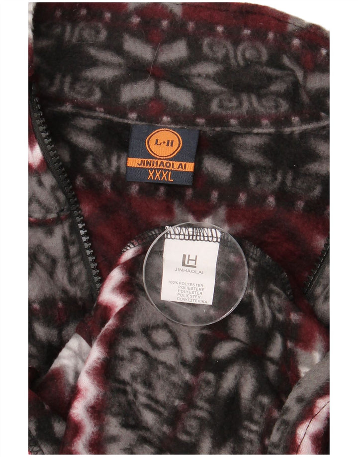 JINHAOLAI Fleecejakke til mænd UK 46 3XL Grå Fair Isle Polyester