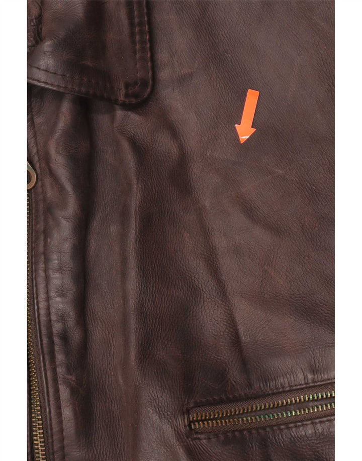 Vintage herre læderjakke UK 42 XL Brun
