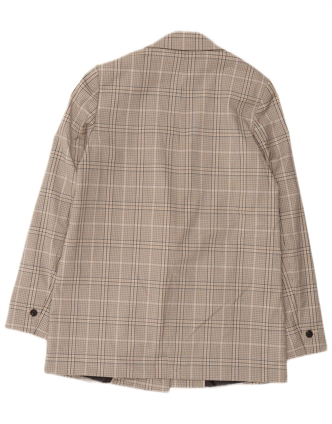 Zara Dame Dobbeltradet Oversized Blazer Jacket UK 6 XS Grå ternet