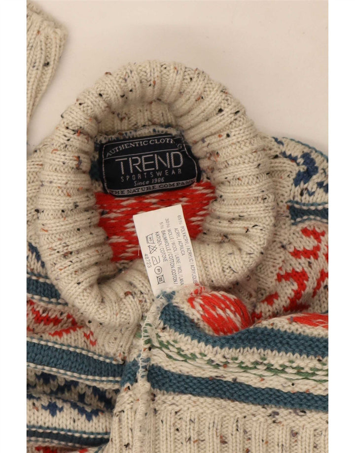 Trend Herre rullehals sweater Medium Grey Fair Isle Akryl