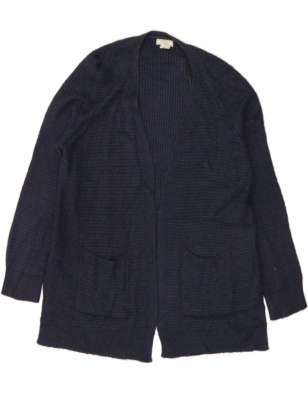 FAT FACE Womens Open Cardigan Sweater UK 12 Medium Navy Blue Acrylic Vintage Fat Face and Second-Hand Fat Face from Messina Hembry 