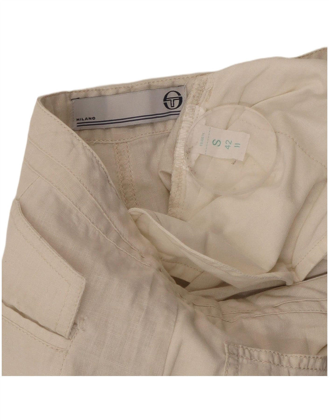 Sergio Tacchini Dame Loose Fit Capri Bukser Small W30 L22 Beige