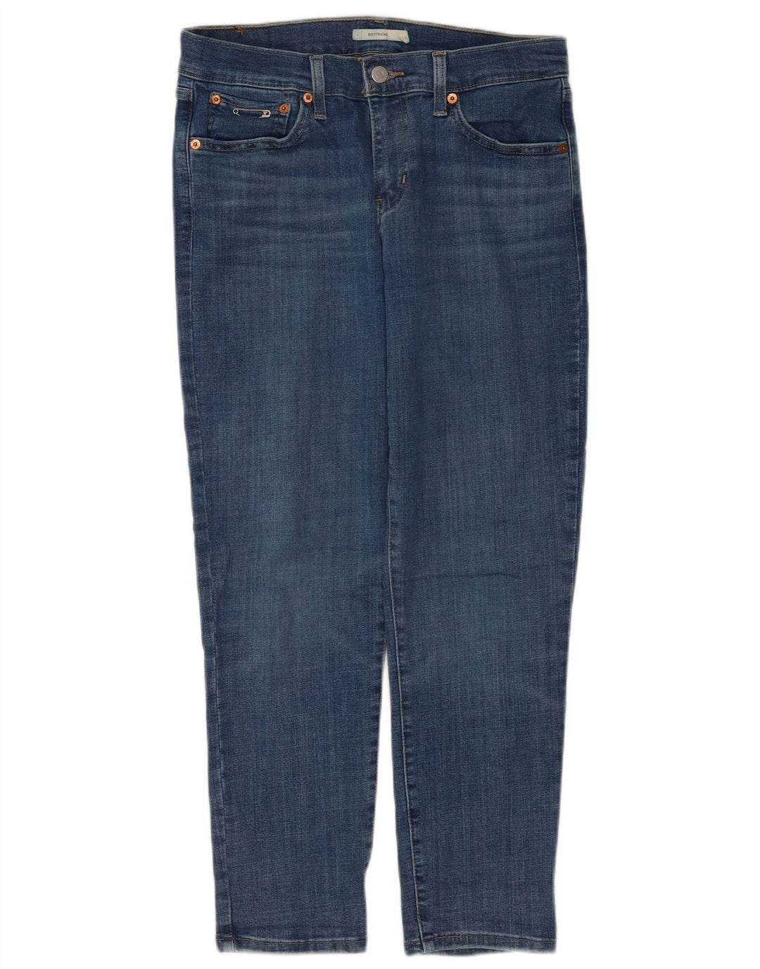 Levi's Womens Boyfriend Cropped Jeans W28 L26 Blå Bomuld