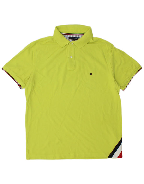 TOMMY HILFIGER Herre Slim Fit Polo Shirt XL Gul Bomuld