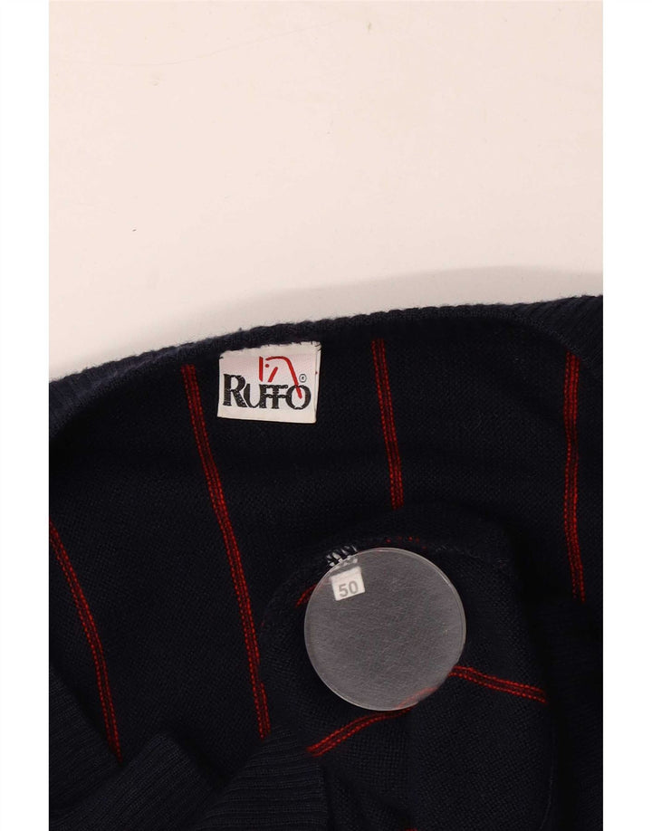 RUFF0 Herre cardigan sweater IT 50 Mellem marineblå stribet