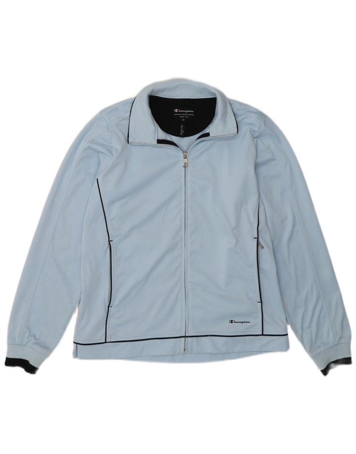 CHAMPION Womens Easy Fit Tracksuit Top Jacket UK 14 Medium Blue Polyester Vintage Champion and Second-Hand Champion from Messina Hembry 