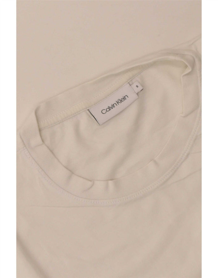 Calvin Klein Herre T-Shirt Top Lille Hvid