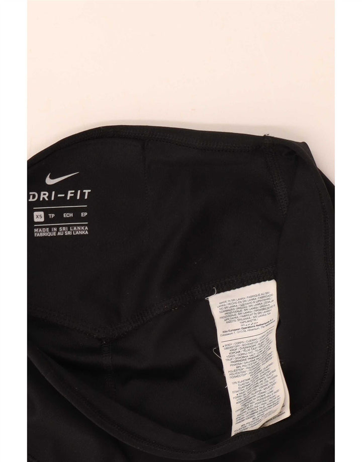 Nike Dame Dri Fit Grafiske Leggings UK 4 XS Sort Polyester