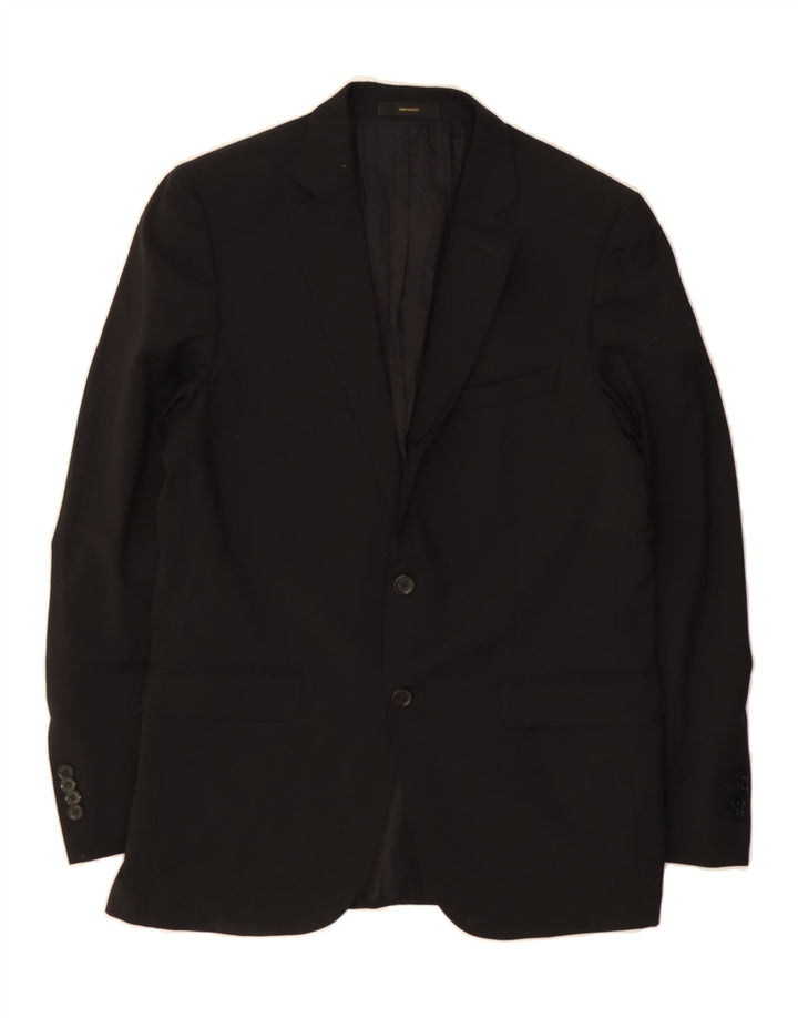 MASSIMO DUTTI Mens 2 Button Blazer Jacket EU 50  Medium Black Wool Vintage Massimo Dutti and Second-Hand Massimo Dutti from Messina Hembry 