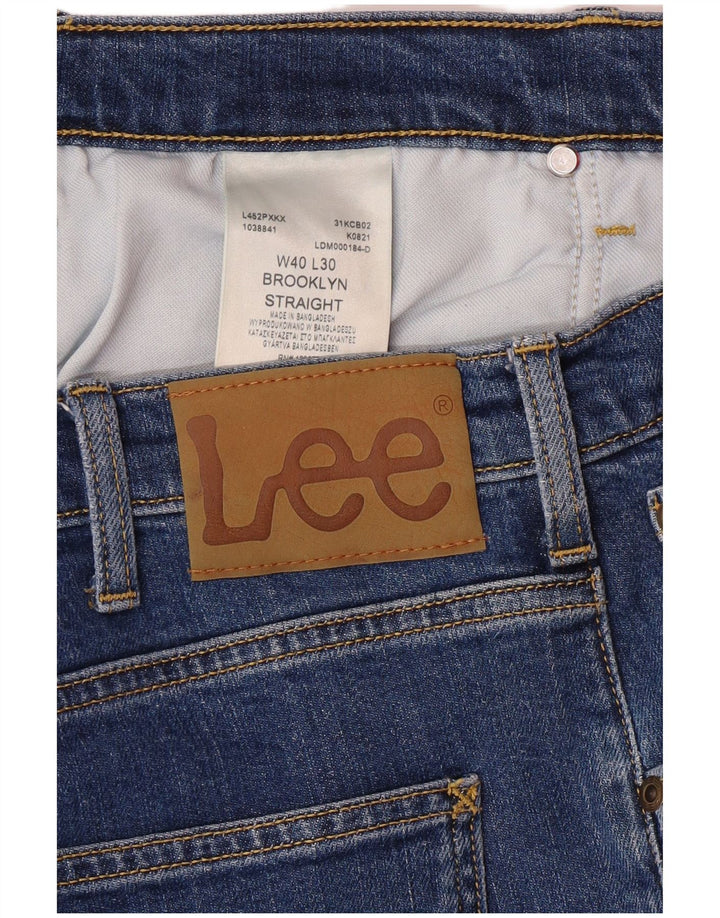 LEE Herre Brooklyn Straight Jeans W40 L30 Blå Bomuld