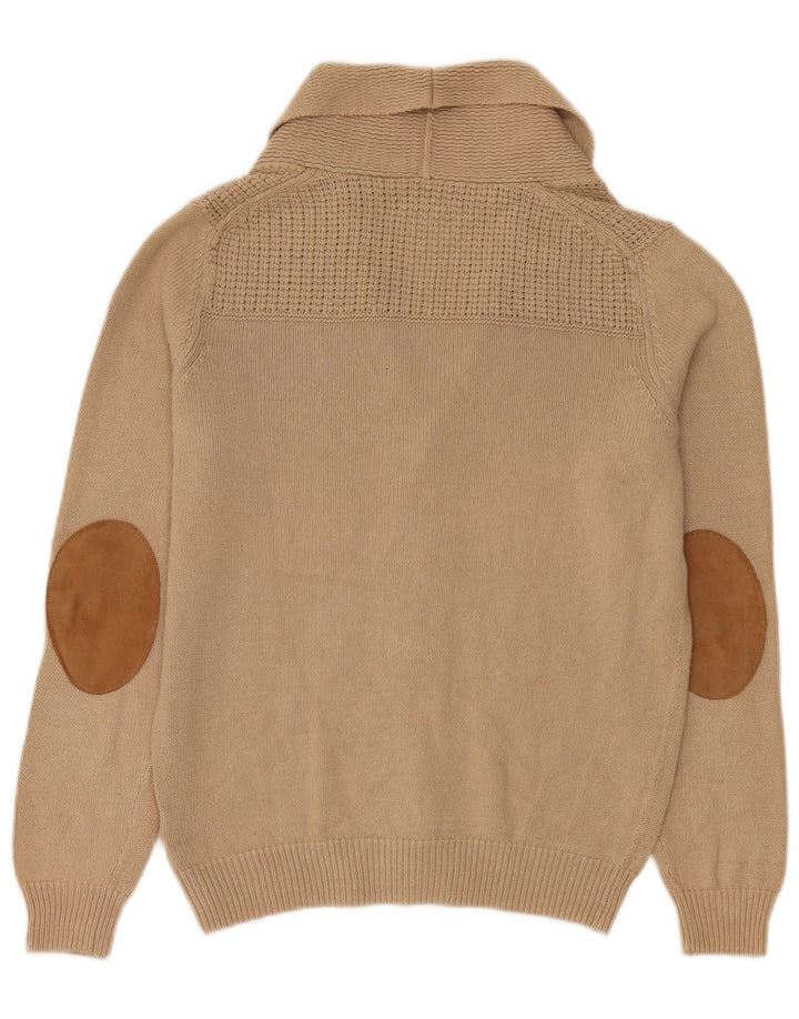 Massimo Dutti Herre Cardigan Sweater Medium Beige Bomuld