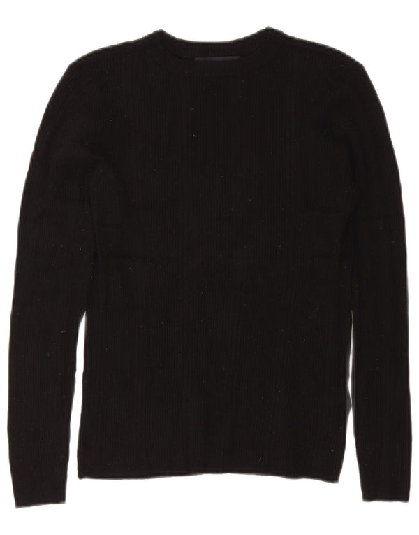 Marks & Spencer Dame Crop Boat Neck Jumper Sweater UK 10 Small Black